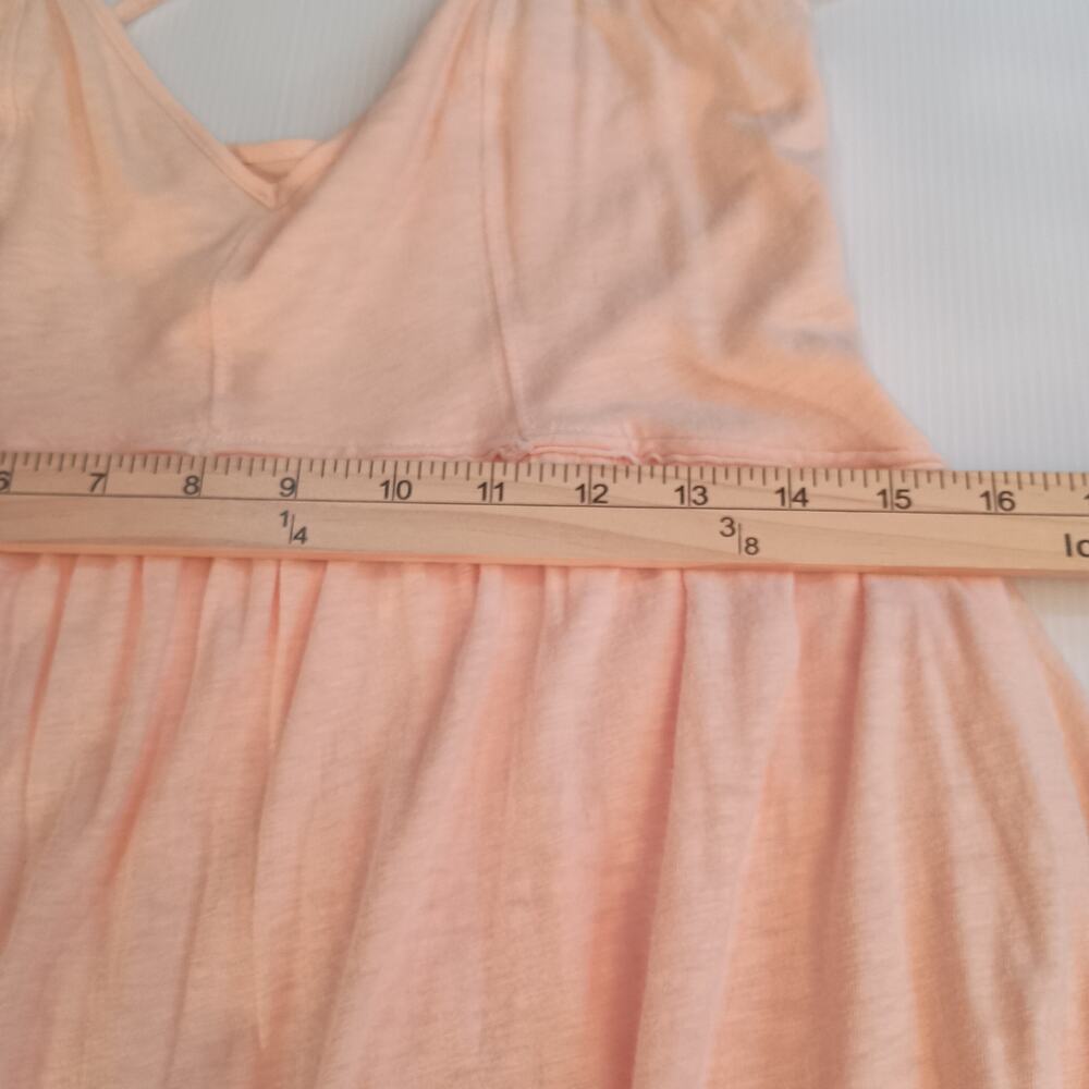 American Eagle Spaghetti Adj Strap Peach colored Maxi Dress Tiered Boho NWT Med - Picture 6 of 11